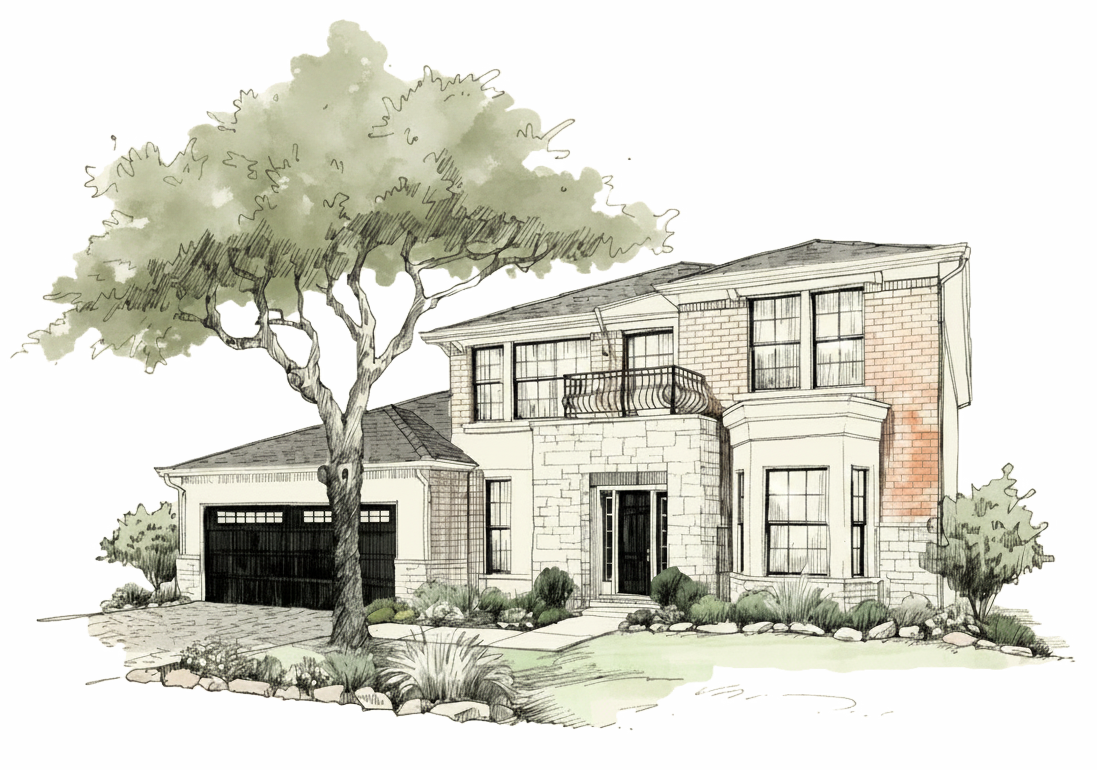 Illustration of a home in the northern DFW suburbs